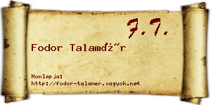 Fodor Talamér névjegykártya